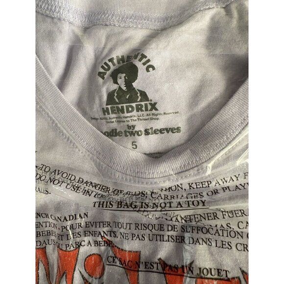 Authentic Hendrix +5 Purple Red House Jimi Hendrix Graphic Short Sleeve T-Shirt - Picture 6 of 6